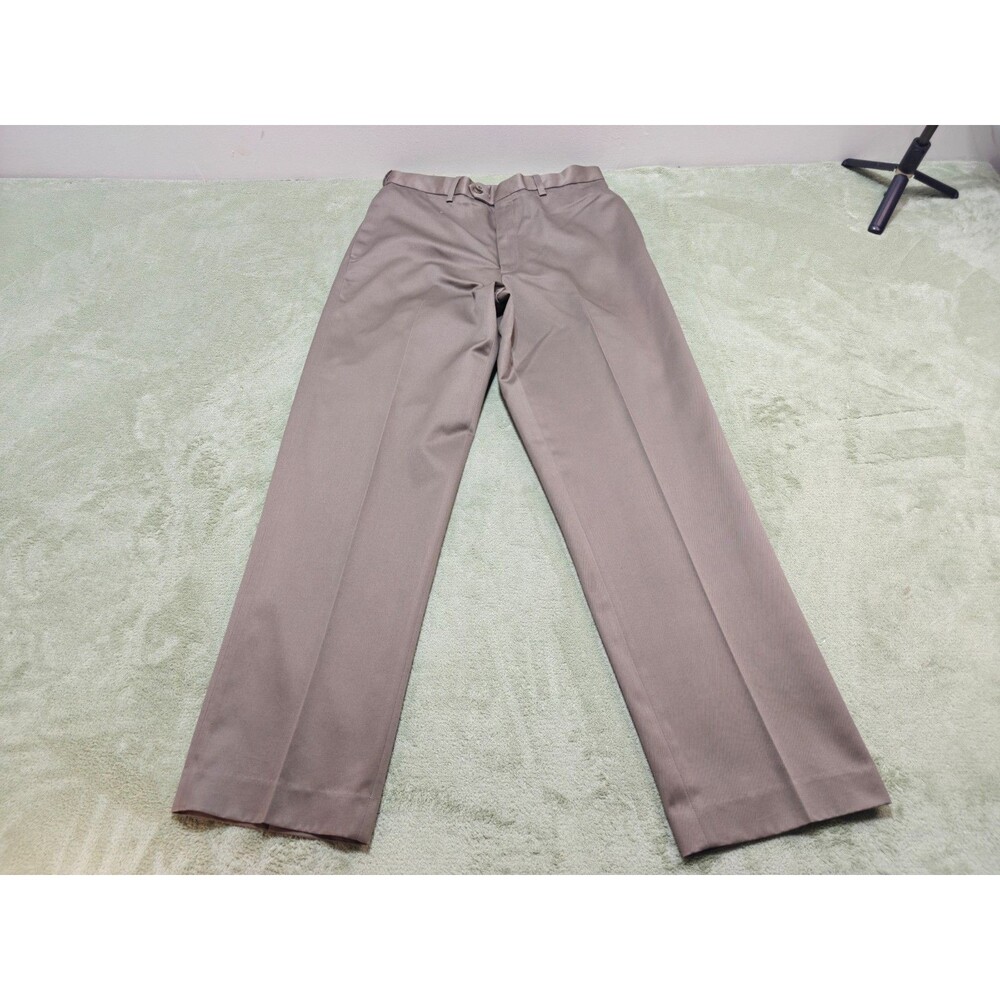 Perry Ellis Mens Dress Pants 34x32 Sandstone Brown Flat Front Slacks NWT